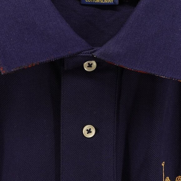 Polo Ralph Lauren Men's Slim Fit Lunar New Year Triple-Pony Polo Shirt Blue XXL - Picture 8 of 14